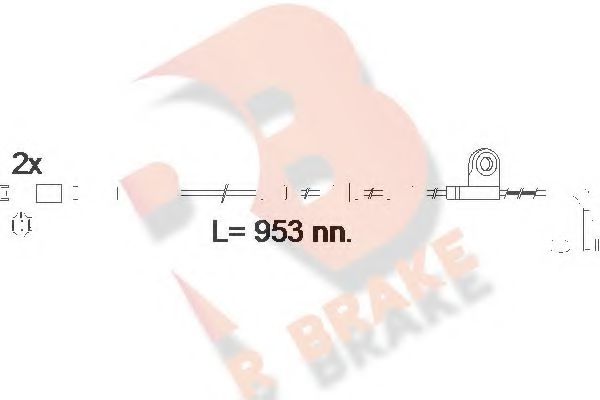 610552RB R+BRAKE Brake System Warning Contact, brake pad wear