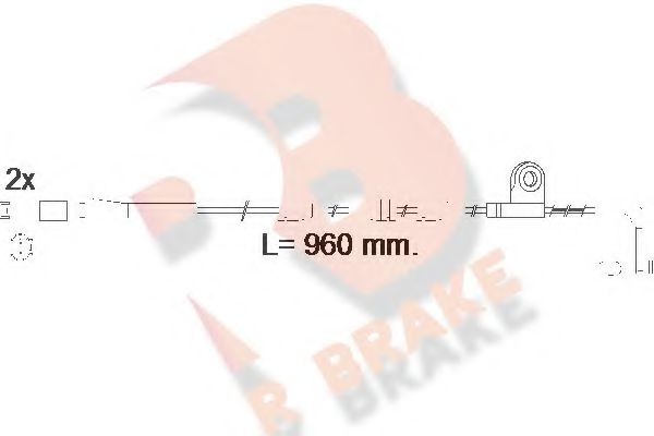 610553RB R+BRAKE Brake System Warning Contact, brake pad wear