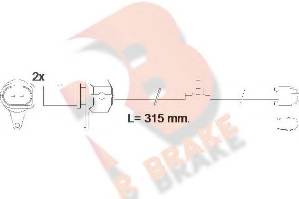 610569RB R+BRAKE Brake System Warning Contact, brake pad wear