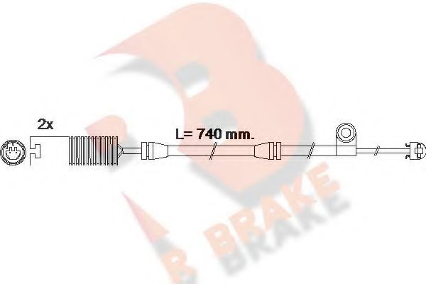 610603RB R+BRAKE Brake System Warning Contact, brake pad wear