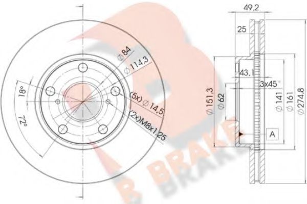 78RBD22878 R+BRAKE Bremsanlage Bremsscheibe