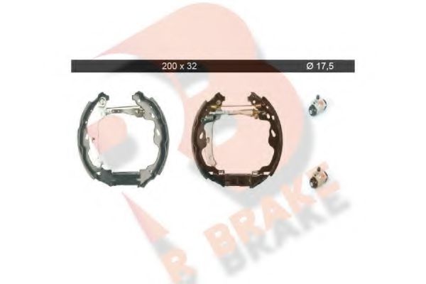 79RBKT0008 R+BRAKE Brake System Brake Shoe Set