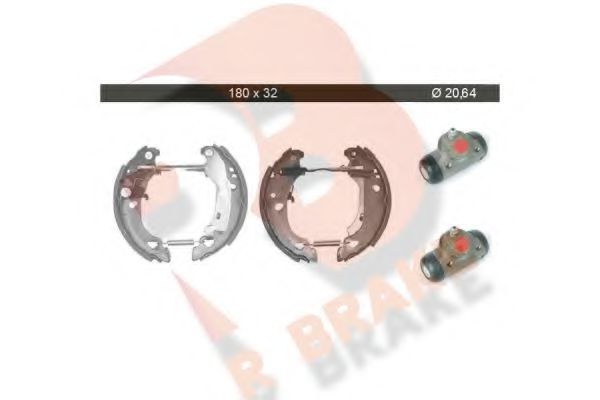 79RBKT0012 R+BRAKE Brake System Brake Shoe Set