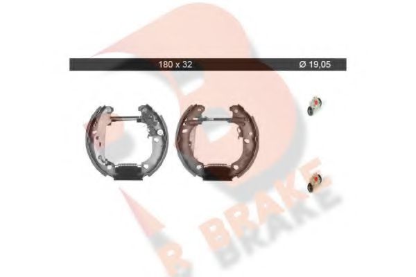 79RBKT0028 R+BRAKE Brake System Brake Shoe Set