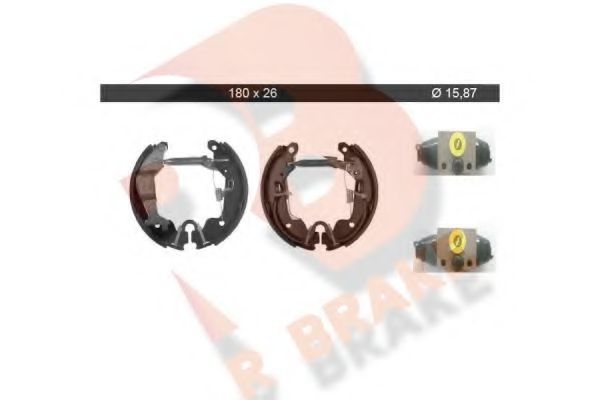 79RBKT0035 R+BRAKE Brake System Brake Shoe Set