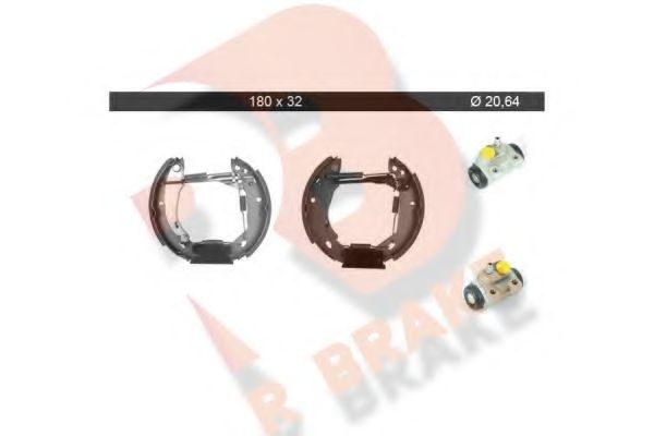 79RBKT0055 R+BRAKE Brake System Brake Shoe Set
