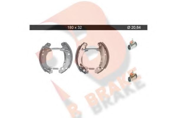 79RBKT0064 R+BRAKE Brake System Brake Shoe Set
