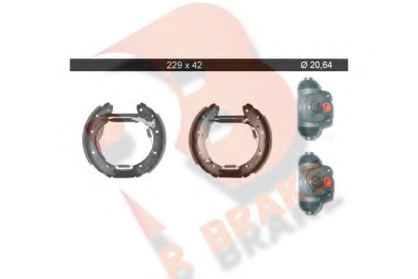 79RBKT0070 R+BRAKE Brake System Brake Shoe Set