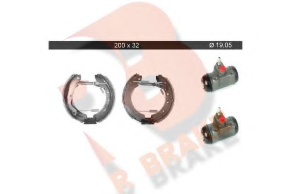 79RBKT0082 R+BRAKE Brake System Brake Shoe Set