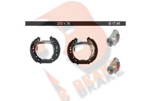 79RBKT0088 R+BRAKE Brake System Brake Shoe Set