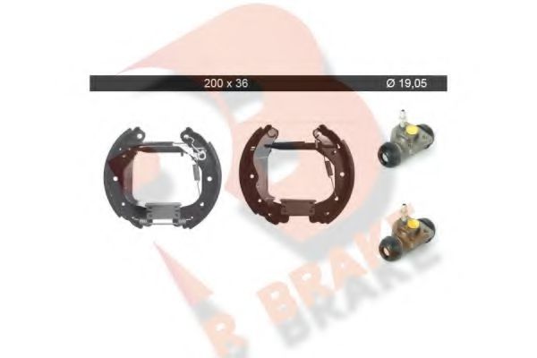 79RBKT0090 R+BRAKE Brake System Brake Shoe Set
