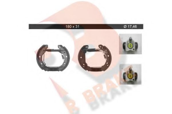 79RBKT0091 R+BRAKE Brake System Brake Shoe Set