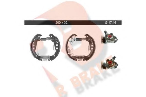 79RBKT0093 R+BRAKE Brake System Brake Shoe Set