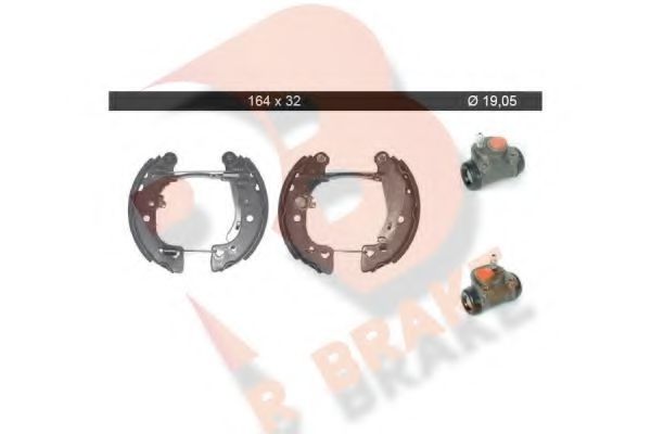 79RBKT0100 R+BRAKE Brake System Brake Shoe Set