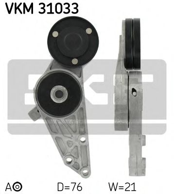 VKM 31033 SKF Tensioner Pulley, v-ribbed belt
