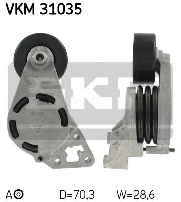VKM 31035 SKF Tensioner Pulley, v-ribbed belt