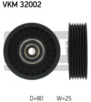 VKM 32002 SKF Deflection/Guide Pulley, v-ribbed belt
