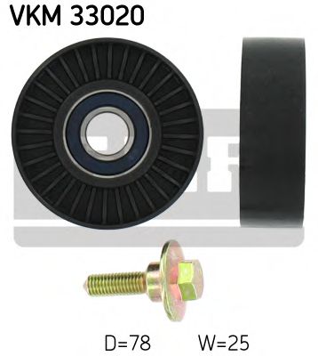 VKM 33020 SKF Deflection/Guide Pulley, v-ribbed belt