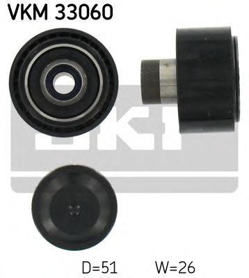 VKM 33060 SKF Deflection/Guide Pulley, v-ribbed belt