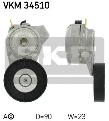 VKM 34510 SKF Tensioner Pulley, v-ribbed belt