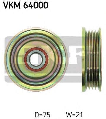 VKM 64000 SKF Deflection/Guide Pulley, v-ribbed belt