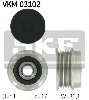 VKM 03102 SKF Alternator Alternator Freewheel Clutch