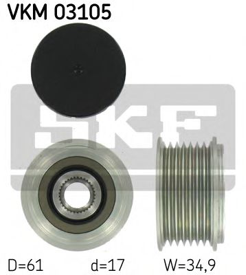 VKM 03105 SKF Alternator Freewheel Clutch