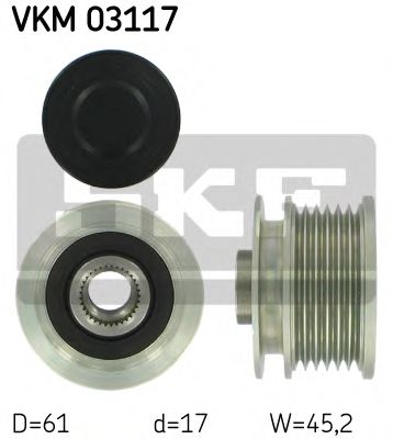 VKM 03117 SKF Alternator Freewheel Clutch
