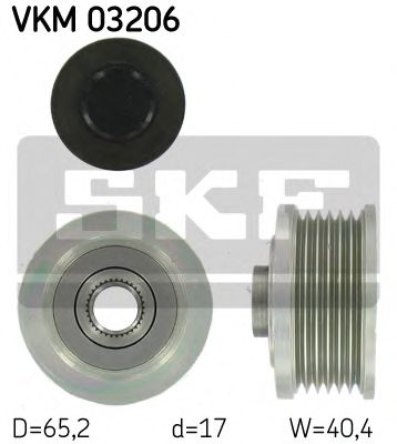 VKM 03206 SKF Alternator Alternator Freewheel Clutch