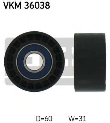 VKM 36038 SKF Belt Drive Deflection/Guide Pulley, v-ribbed belt