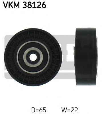 VKM 38126 SKF Deflection/Guide Pulley, v-ribbed belt