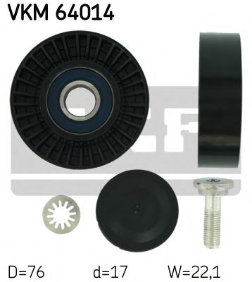 VKM 64014 SKF Belt Drive Deflection/Guide Pulley, v-ribbed belt