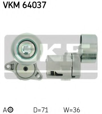 VKM 64037 SKF Tensioner Pulley, v-ribbed belt