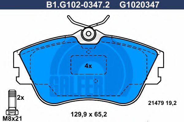 B1.G102-0347.2 GALFER Bremsanlage Bremsbelagsatz, Scheibenbremse