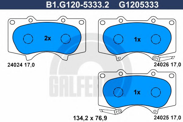 B1.G120-5333.2 GALFER Brake System Brake Pad Set, disc brake