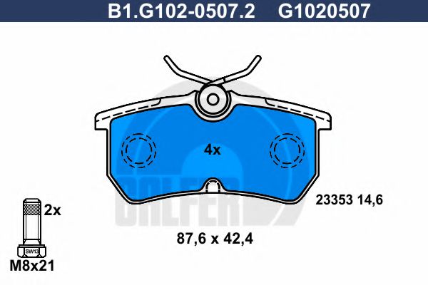 B1.G102-0507.2 GALFER Brake System Brake Pad Set, disc brake