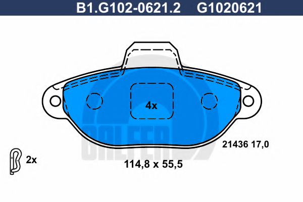 B1.G102-0621.2 GALFER Brake System Brake Pad Set, disc brake