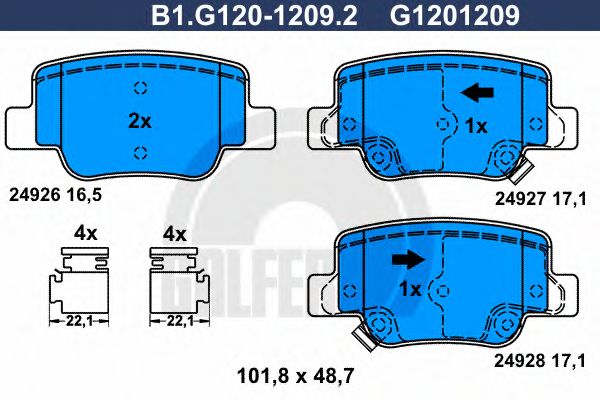 B1.G120-1209.2 GALFER Brake Pad Set, disc brake