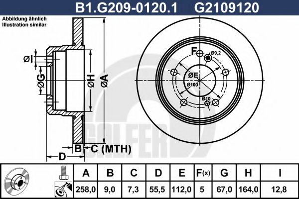 B1.G209-0120.1 GALFER Brake System Brake Disc