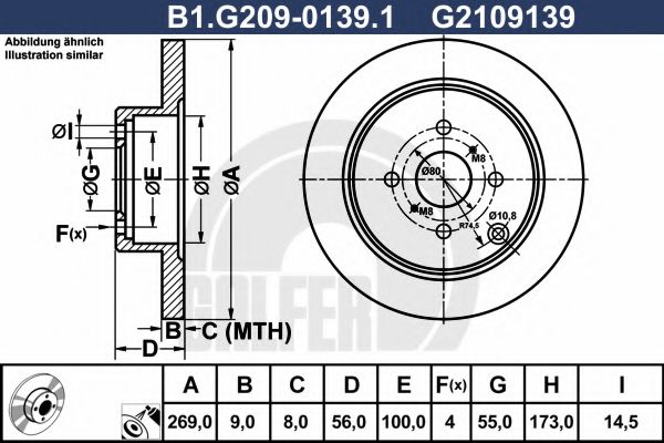 B1.G209-0139.1 GALFER Brake System Brake Disc