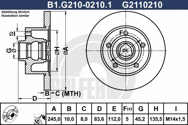B1.G210-0210.1 GALFER Brake System Brake Disc