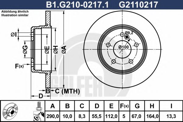 B1.G210-0217.1 GALFER Brake System Brake Disc