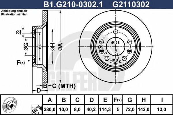 B1.G210-0302.1 GALFER Brake System Brake Disc