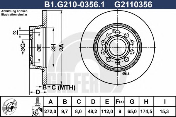 B1.G210-0356.1 GALFER Brake System Brake Disc