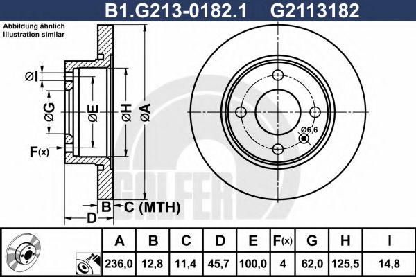 B1.G213-0182.1 GALFER Bremsanlage Bremsscheibe