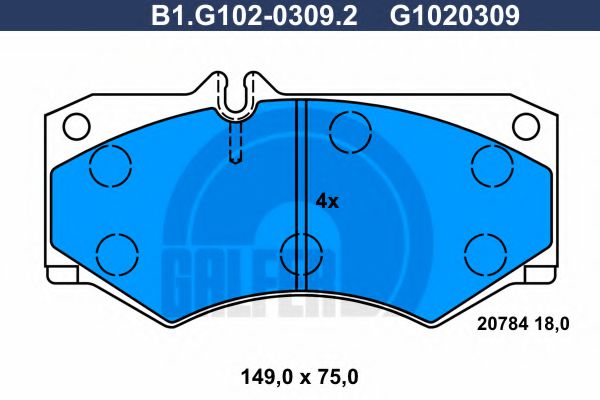 B1.G102-0309.2 GALFER Brake System Brake Pad Set, disc brake