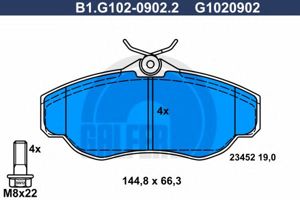 B1.G102-0902.2 GALFER Bremsanlage Bremsbelagsatz, Scheibenbremse