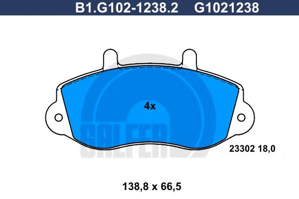 B1.G102-1238.2 GALFER Bremsanlage Bremsbelagsatz, Scheibenbremse