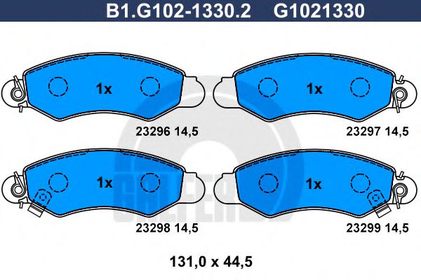 B1.G102-1330.2 GALFER Bremsanlage Bremsbelagsatz, Scheibenbremse