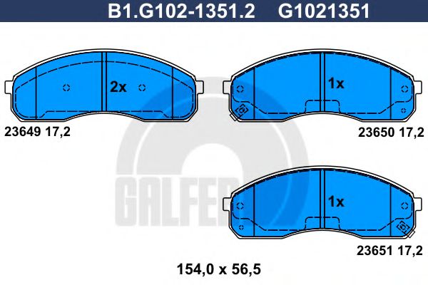 B1.G102-1351.2 GALFER Brake System Brake Pad Set, disc brake